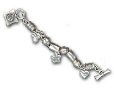 Danon Flower and heart charm Bracelet - 74.00